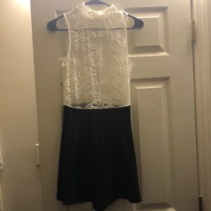 black and white lace romper